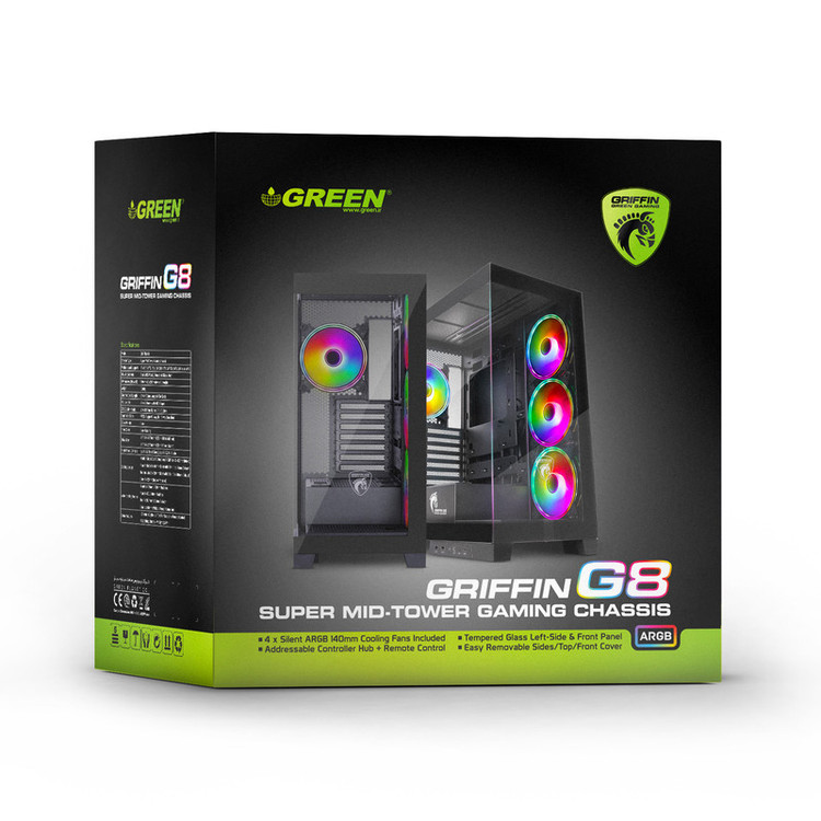 کیس کامپیوتر گیمینگ گرین مدل GRIFFIN G8