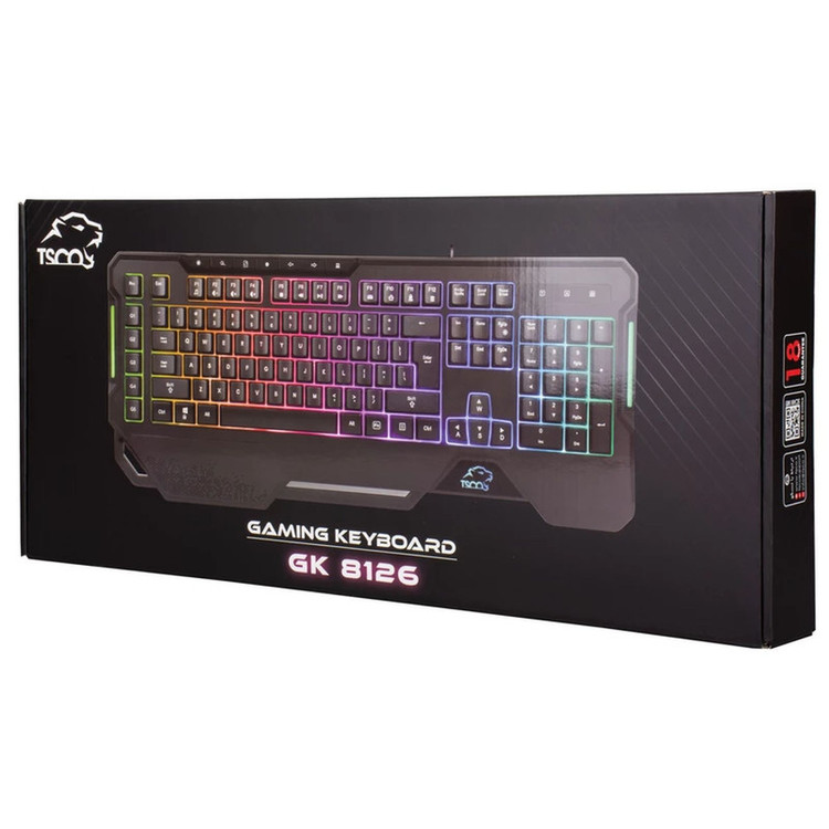 کیبورد گیمینگ تسکو مدل GK 8126، سوییچ ممبران، Full-Size، نورپردازی RGB